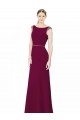 Slim Chiffon Bridesmaid Dress with Embellished Capped Sleeves Bristol