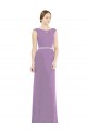 Long Chiffon Bridesmaid Dress with Boat Neckline and Keyhole Bristol