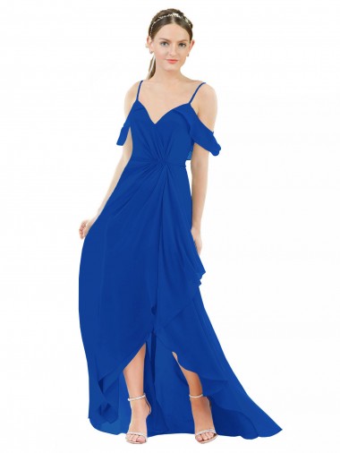 High Low Boho Bridesmaid Dress with Cold Shoulder Sleeves Bristol