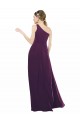 One Shoulder Chiffon Bridesmaid Dress with Draped Bodice Bristol