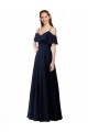 Chiffon Bridesmaids Dress with Off the Shoulder Ruffle Detail Bristol
