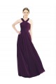 Draped Long Chiffon Bridesmaid Dress with Unique Crossed Neckline Bristol