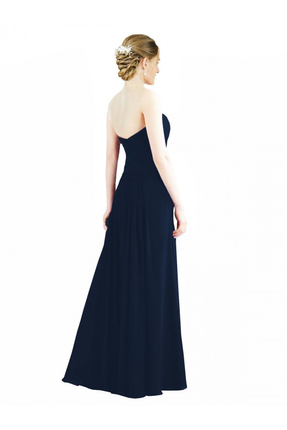 Sweetheart Neckline Draped Floor Length Chiffon Bridesmaid Dress Bristol
