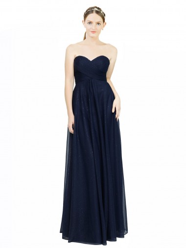 Strapless Sweetheart Long Chiffon Bridesmaid Dress Low Back Bristol