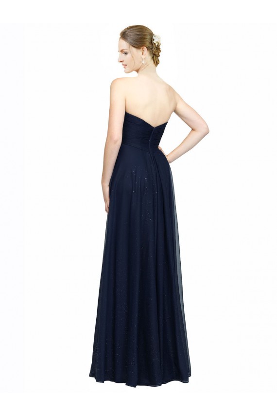 Strapless Sweetheart Long Chiffon Bridesmaid Dress Low Back Bristol