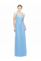 Double Straps Shoulder V-Neck Sheath Chiffon Bridesmaid Dress with Keyhole Back Bristol