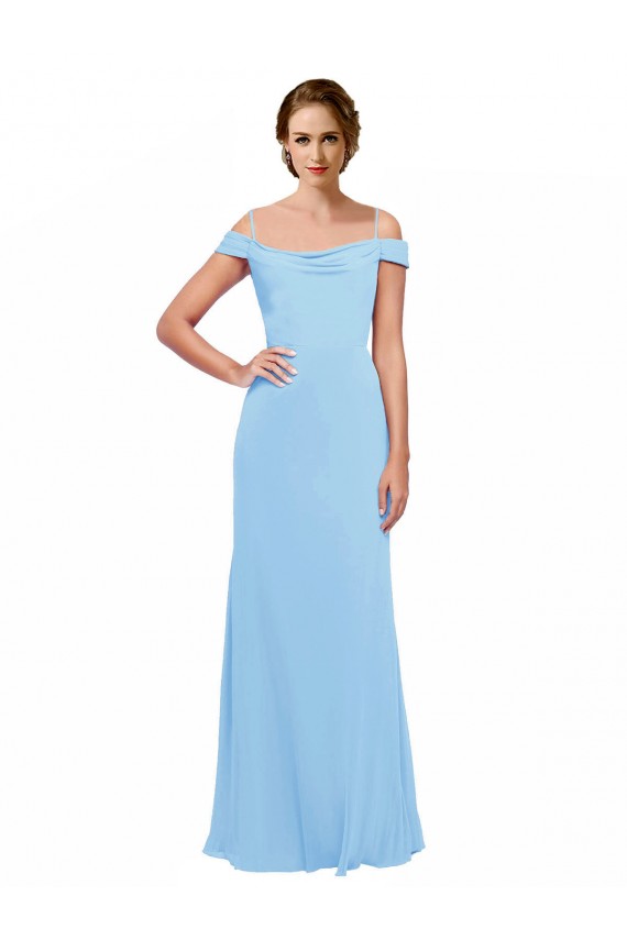 Off the Shoulder Bateau Neck Chiffon Bridesmaid Dress with Straps Bristol