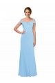 Off the Shoulder Bateau Neck Chiffon Bridesmaid Dress with Straps Bristol