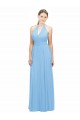 Keyhole Front Sheath Chiffon Bridesmaid Dress with Open Tie Back Bristol