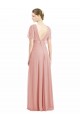 Draped Short Sleeves Long Chiffon A-Line Bridesmaid Dress Bristol