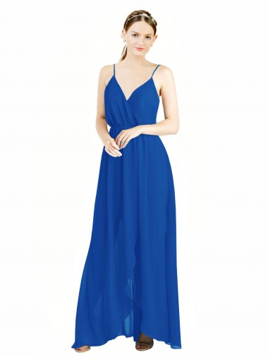 Sleeveless Surplice Chiffon Bridesmaid Dress with Spaghetti Straps Bristol
