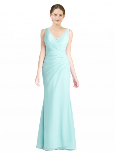 Ruched Bodice Sweetheart Chiffon Bridesmaid Dress with Lace Back Bristol