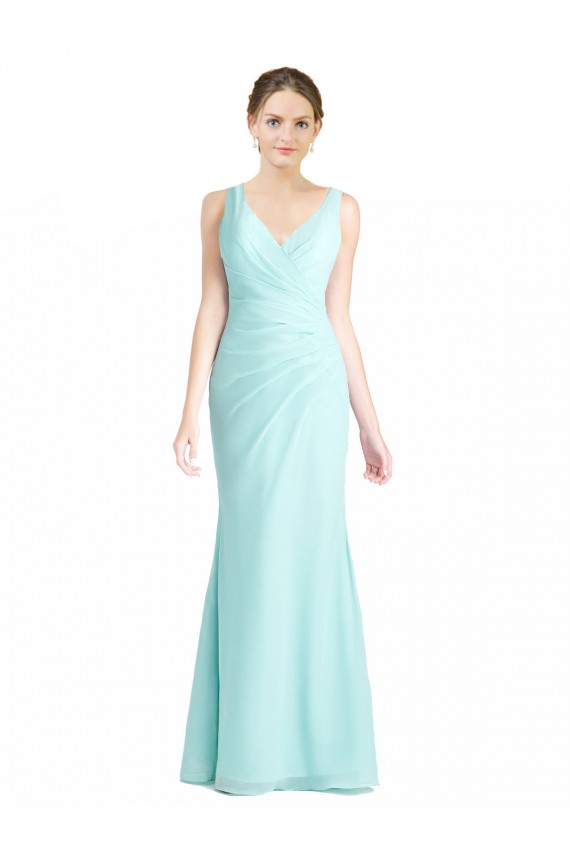 Ruched Bodice Sweetheart Chiffon Bridesmaid Dress with Lace Back Bristol