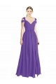 Off the Shoulder Cap Sleeves Chiffon Bridesmaid Dress with Pleats Bristol