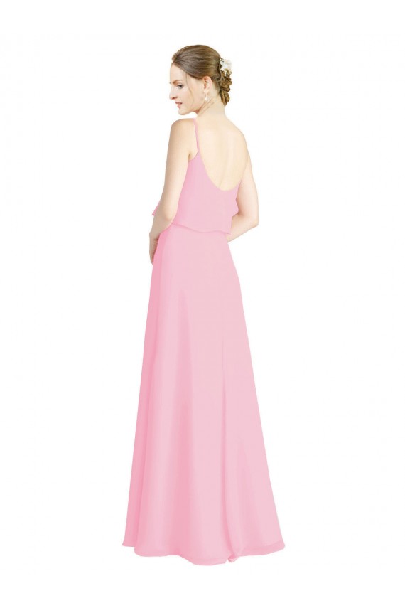 Spaghetti Straps A-Line Chiffon Bridesmaid Dress Low Back Bristol