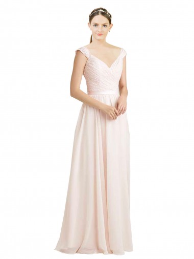 Sweetheart A-Line Chiffon Bridesmaid Dress with Ruched Lace Bodice Bristol