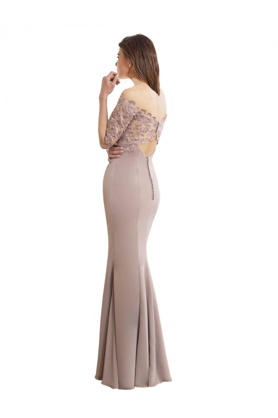 Sweetheart Neckline Long Sleeves Lace Bridesmaid Dress Bristol
