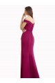 Off the Shoulder Chiffon Bridesmaid Dress with Lace Appliques and Front Slit Bristol
