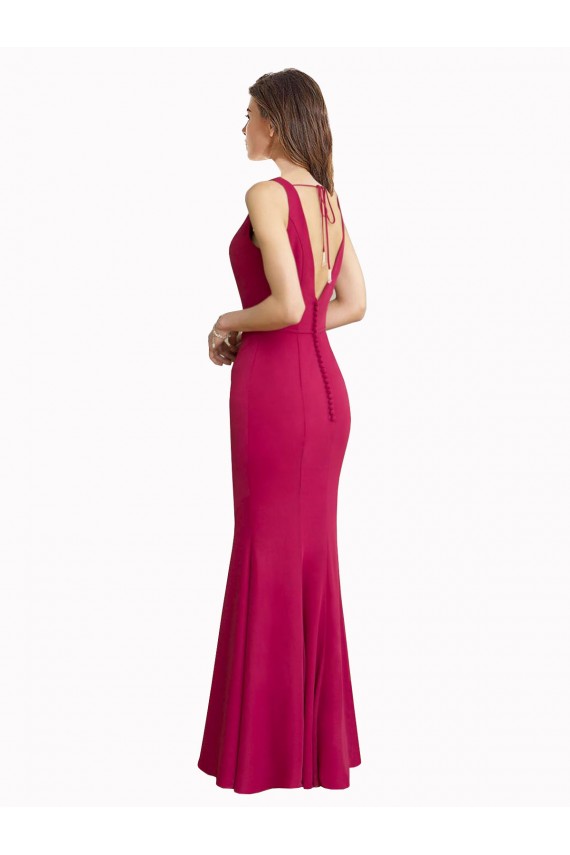 V-Neck Mermaid Chiffon Bridesmaid Dress / Prom Dress with V-Back and Belt Bristol