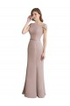 Capped Sleeves Embroidered with Applique Lace Mermaid Chiffon Bridesmaid Dress Bristol
