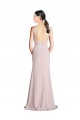 Long Slim Chiffon Bridesmaid Dress with Ruffled Waist and Keyhole Bristol