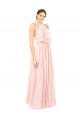 Halter Neck Chiffon Bridesmaid Dress with Double Ruffle Front Bristol