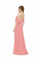 Draped Off the Shoulder Sleeves Chiffon Bridesmaid Dress Bristol