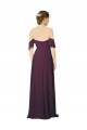 Romantic Off-Shoulder Chiffon Bridesmaid Dress with Plunging V-Neck Bristol
