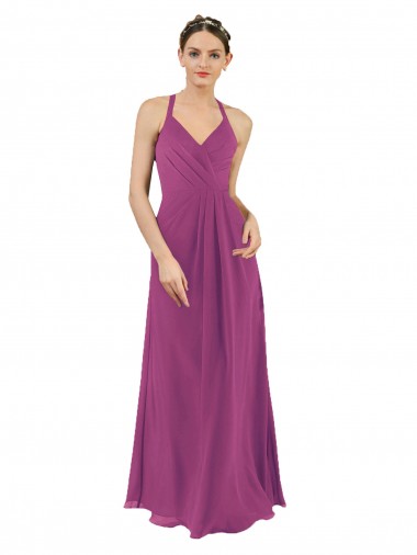 Sassy Chiffon Bridesmaid Dress with Halter Neckline Bristol