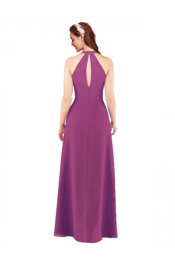 Sassy Chiffon Bridesmaid Dress with Halter Neckline Bristol