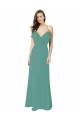 Full Length Chiffon Bridesmaid Dress with Ruffled V-Neckline Bristol