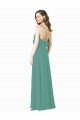 Full Length Chiffon Bridesmaid Dress with Ruffled V-Neckline Bristol
