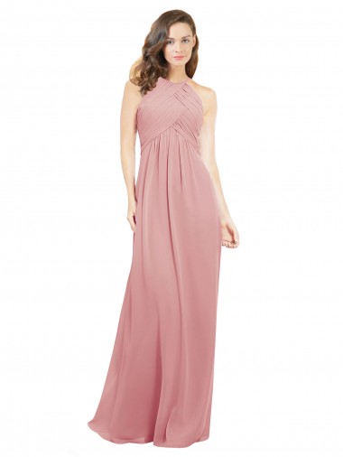 Chiffon Bridesmaids Dress with Draped Bodice and Keyhole Back Bristol