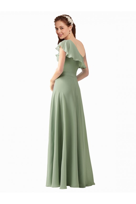 Chiffon Bridesmaids Dress with Ruffles Flutter Sleeves Bristol