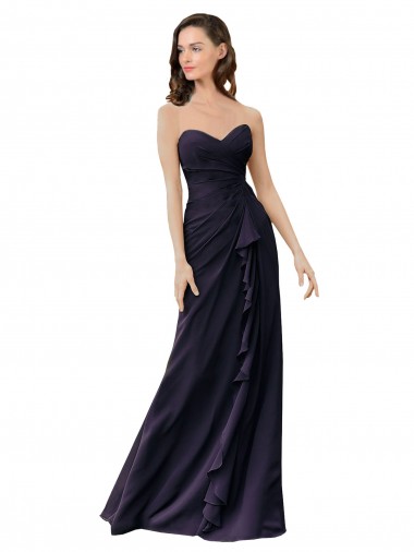 Strapless Chiffon Bridesmaids Dress with Sweetheart Neckline Bristol