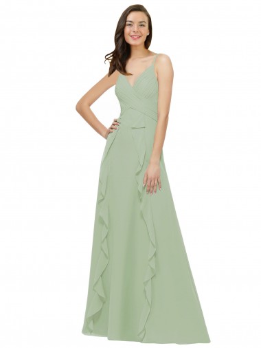 Chiffon Bridesmaid Dress with Ruffles and Draping Bristol