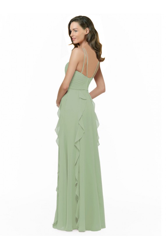 Chiffon Bridesmaid Dress with Ruffles and Draping Bristol