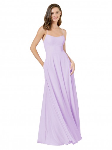 Simple Chiffon Bridesmaid Dress with Pocket Bristol