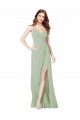 Floor Length Long Chiffon Bridesmaid Dress with Side Slit Bristol