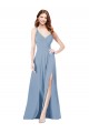 Surplice Bodice A-Line Long Chiffon Bridesmaid Dress Bristol