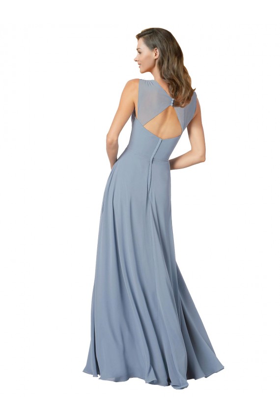 Surplice Bodice A-Line Long Chiffon Bridesmaid Dress Bristol