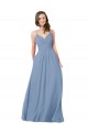A-Line Ruched V-Neckline Chiffon Bridesmaid Dress Bristol
