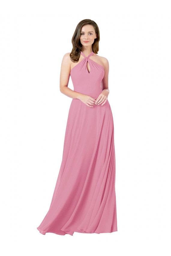 Chiffon Bridesmaid Dress / Prom Dress with Keyhole Front Bristol