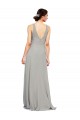 V-Neck Chiffon Bridesmaid Dress with Illusion Gathered Bodice Bristol