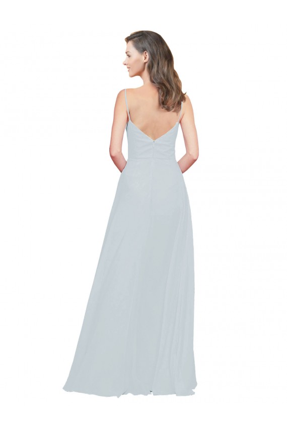 Slim A-Line Chiffon Bridesmaid Dress with Spaghetti Strap Gathered Bodice Bristol