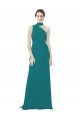 One Shoulder Chiffon Bridesmaids Dress with Scarf Tie Neckline Bristol