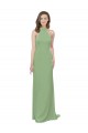 High Collar Halter Neck Chiffon Bridesmaid Dress with Long Back Tie Bristol
