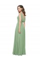High Neck Chiffon Bridesmaids Dress with Low Cowl Back Bristol