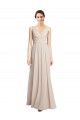 Long V-Neck Chiffon Bridesmaids Dress with Double Straps Bristol