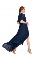V-Neck Plush Chiffon Bridesmaid Dress with Flutter Sleeves Bristol